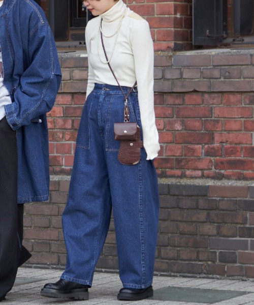 CONES BOSS（コーンズボス）の「【CONES BOSS × CIAOPANIC】ワイドバルーンデニムパンツ（デニムパンツ・レディース・オフホワイト/ブルー/ネイビー/ベージュ・SMALL/MEDIUM/LARGE）」の14枚目の写真