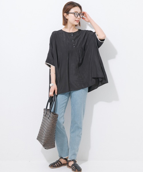 LAVEANGE（ラビアンジェ）の「ヘリンボーン カゴバッグ（かごバッグ・レディース・ブラウン/ダークブラウン・F）」の6枚目の写真