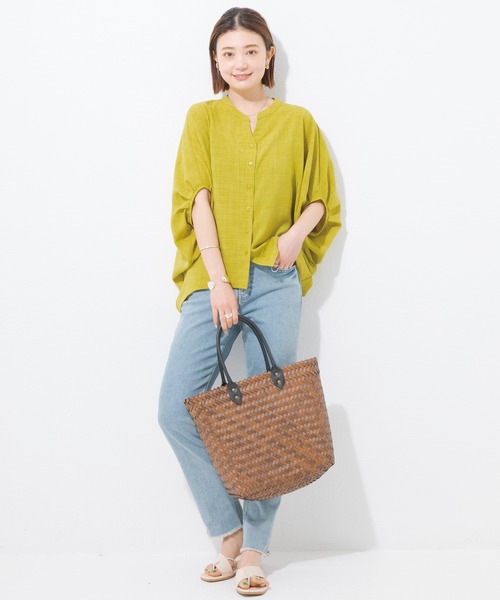 LAVEANGE（ラビアンジェ）の「ヘリンボーン カゴバッグ（かごバッグ・レディース・ブラウン/ダークブラウン・F）」の11枚目の写真