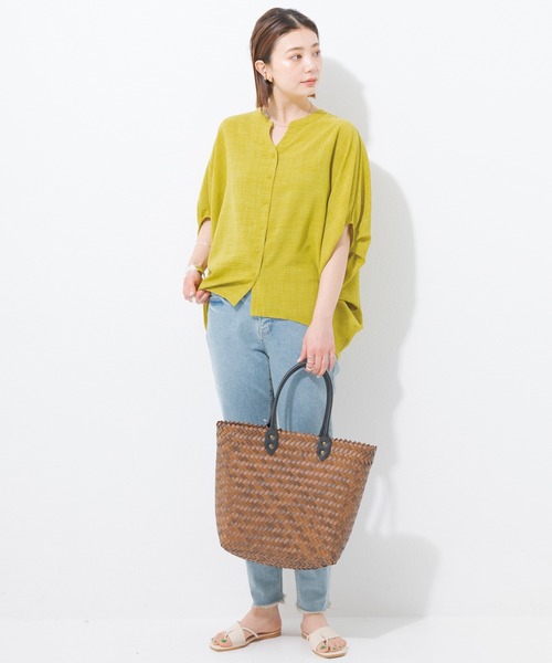 LAVEANGE（ラビアンジェ）の「ヘリンボーン カゴバッグ（かごバッグ・レディース・ブラウン/ダークブラウン・F）」の12枚目の写真