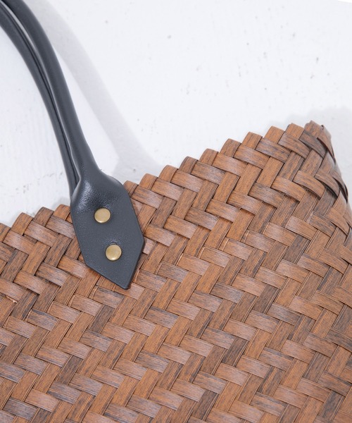 LAVEANGE（ラビアンジェ）の「ヘリンボーン カゴバッグ（かごバッグ・レディース・ブラウン/ダークブラウン・F）」の13枚目の写真