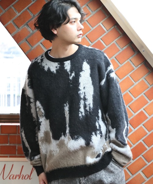 ８(eight)（エイト）の「モヘアタッチクルーニット（ニット/セーター・メンズ・ブラック/マスタード/アイボリー・LARGE/MEDIUM）」の3枚目の写真
