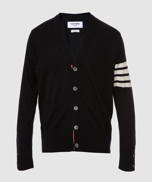 THOM BROWNE（トムブラウン）の「CLASSIC V NECK CARDIGAN W/ 4