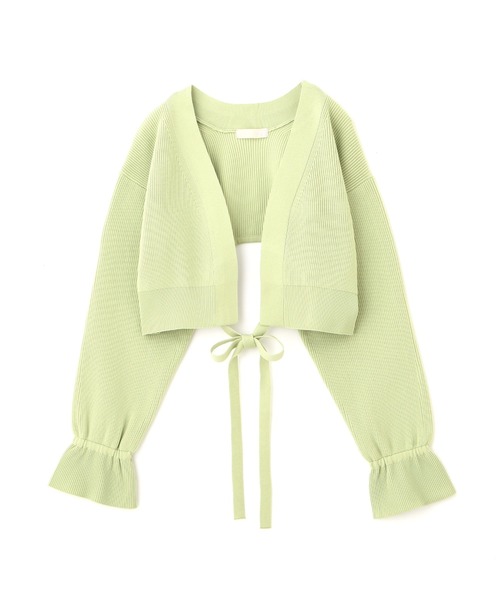 FREE'S MART（フリーズマート）の「◆バックリボンニットボレロ（カーディガン/ボレロ・レディース・ホワイト/ブラック/グリーン・FREE）」の3枚目の写真