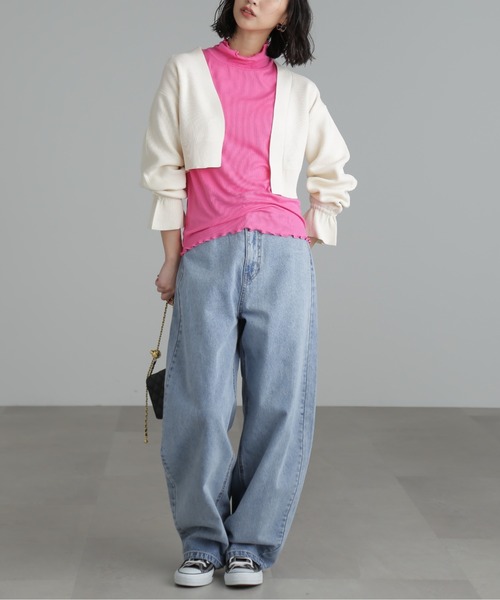 FREE'S MART（フリーズマート）の「◆バックリボンニットボレロ（カーディガン/ボレロ・レディース・ホワイト/ブラック/グリーン・FREE）」の8枚目の写真