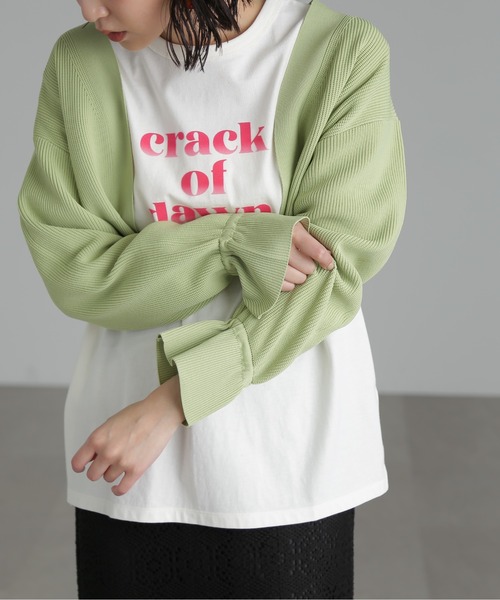 FREE'S MART（フリーズマート）の「◆バックリボンニットボレロ（カーディガン/ボレロ・レディース・ホワイト/ブラック/グリーン・FREE）」の9枚目の写真