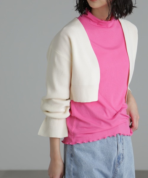 FREE'S MART（フリーズマート）の「◆バックリボンニットボレロ（カーディガン/ボレロ・レディース・ホワイト/ブラック/グリーン・FREE）」の6枚目の写真