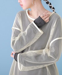 n'OrLABEL | 『シアーメッシュデザイントップス』(Tシャツ/カットソー)