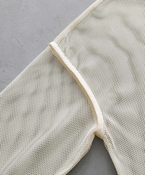 n'OrLABEL(ノアールレーベル)の「『シアーメッシュデザインロンT』(Tシャツ/カットソー・レディース・アイボリー/ブラック・FREE)」の4枚目の写真