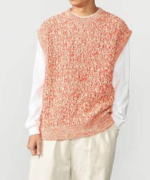 COOHEM | スカシ クルーネックニットベスト MEN