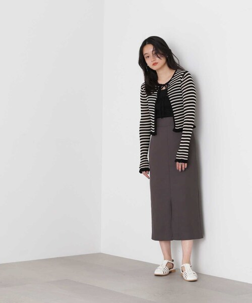 N.（N. Natural Beauty Basic）（エヌエヌナチュラルビューティーベーシック）の「【S Size Line】◆麻混タイトスカート（スカート・レディース・チャコール/ナチュラル/オレンジ・SMALL/MEDIUM）」の22枚目の写真