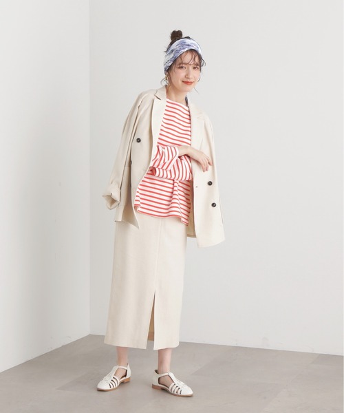 N.（N. Natural Beauty Basic）（エヌエヌナチュラルビューティーベーシック）の「【S Size Line】◆麻混タイトスカート（スカート・レディース・チャコール/ナチュラル/オレンジ・SMALL/MEDIUM）」の14枚目の写真