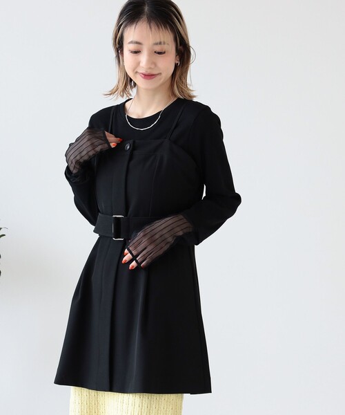 Ray BEAMS（レイビームス）の「Ray BEAMS / ベルテッド ビスチェ（キャミソール・レディース・パープル系その他2/ブラック・0/1）」の4枚目の写真