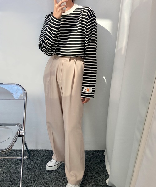 fd style（エフディ スタイル）の「ストライプルーズTシャツ（Tシャツ/カットソー・レディース・White/Black/Purple・FREE）」の19枚目の写真