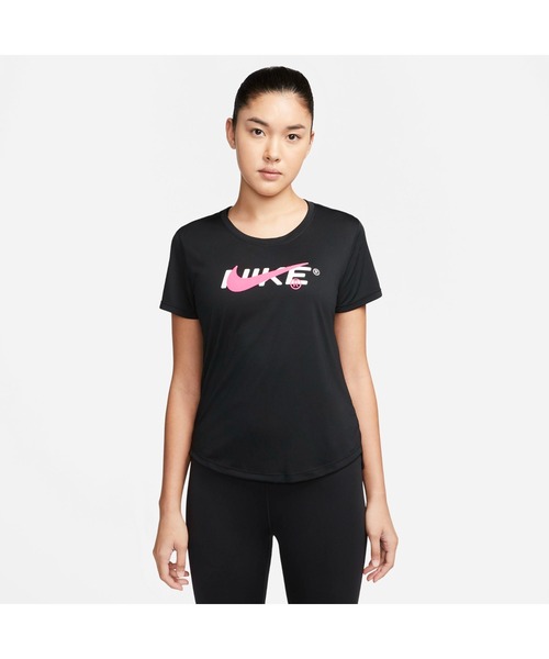 NIKE（ナイキ）の「ナイキ NIKE ナイキ ワン DF STD グラフィック S/S トップ（Tシャツ/カットソー・レディース・ブラック/スモークピンク・S/XL/M/L）」の2枚目の写真