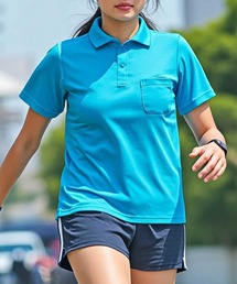 【Printstar】mesh dry polo-shirts / メッシュドライポロシャツ UVカット ポケット付 吸水速乾 UVカット フィットネス ジム ヨガ 00330