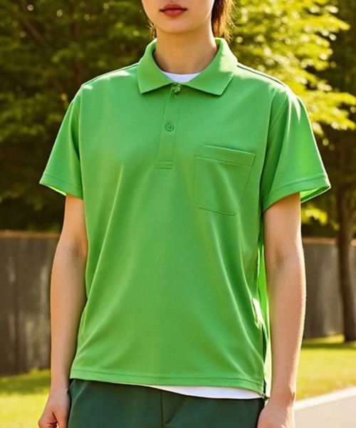 Printstar（プリントスター）の「【Printstar】mesh dry polo-shirts / メッシュドライポロシャツ UVカット ポケット付 吸水速乾 UVカット フィットネス ジム ヨガ 00330（ポロシャツ・メンズ・ブラック/ネイビー/バーガンディー/ホワイト/ロイヤルブルー/パープル/レッド/ライトイエロー/杢グレー/ライトピンク/ライトブルー/オリーブ/ライトグレー/グリーン/ダークグレー/ライトパープル/オレンジ/ミント/ピンク/ライトグリーン/ライム/イエロー系その他2/ターコイズブルー/ダークオレンジ/フューシャピンク/ライトベージュ/ライトブラック・L/S/LL/M）」の9枚目の写真