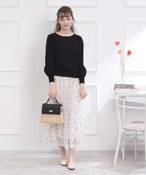 couture brooch（クチュールブローチ）の「カラーソフトバレエシューズ（パンプス・レディース・アイボリー/シルバー/ブラック・35/30/45）」の11枚目の写真