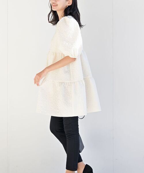 rps(アールピーエス)の「エンボスティアードチュニック(チュニック・レディース・ブラック/アイボリー・フリー)」の5枚目の写真