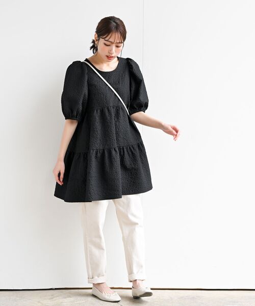 rps(アールピーエス)の「エンボスティアードチュニック(チュニック・レディース・ブラック/アイボリー・フリー)」の19枚目の写真