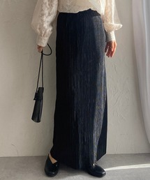 She's Closet | セルフカットIラインハイウエストシャイニープリーツタイトロングスカート(スカート)