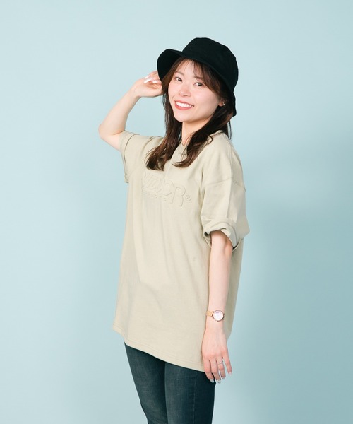 OUTDOOR PRODUCTS APPAREL(アウトドアプロダクツアパレル)の「エンボスロゴ 同色プリント ルーズシルエット ビッグシルエット Tシャツ(Tシャツ/カットソー・メンズ・ブルー系その他/ダークグリーン/ホワイト/カーキ/ワイン/ブラック/ベージュ/パープル・MEDIUM/X-LARGE/LARGE)」の22枚目の写真