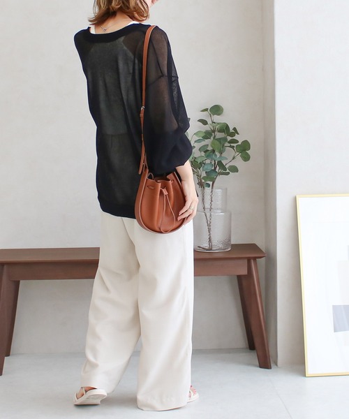 Social GIRL（ソーシャルガール）の「シアー天竺ロングカーディガン（カーディガン/ボレロ・レディース・ブルー/ブラック/イエロー/オフホワイト/ピンク・M）」の11枚目の写真