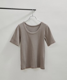 SALON adam et rope' | 【セットアップ対応】【2WAY】ガーメントダイハーフスリーブリブプルオーバー(Tシャツ/カットソー)