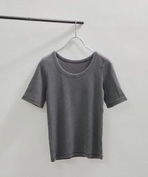 SALON adam et rope' | 【セットアップ対応】【2WAY】ガーメントダイハーフスリーブリブプルオーバー(Tシャツ/カットソー)