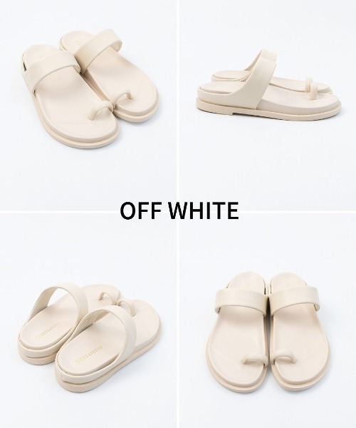 Fabby fabby（ファビィーファビィー）の「サムトングコンフォートサンダル（サンダル・レディース・ブラック/アイボリー・MEDIUM/SMALL/LARGE）」の4枚目の写真