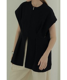 WAIST SHAPE ZIP SWEAT TOPS