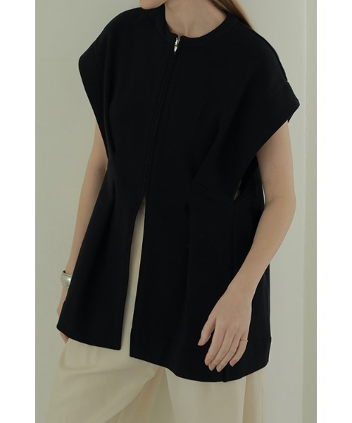 MANOF(マノフ)の「WAIST SHAPE ZIP SWEAT TOPS(スウェット・レディース・ピンク/ブラック/アイボリー・FREE)」の3枚目の写真