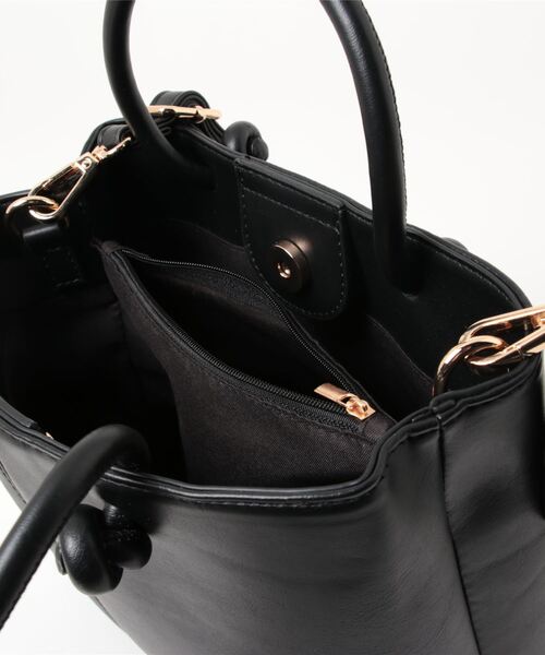 KOBE LETTUCE（コウベレタス）の「ショルダー付き2Way ノットデザインバッグ（ハンドバッグ・レディース・ブラック/アイボリー/ピンク/キャメル・FREE）」の12枚目の写真