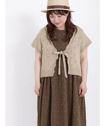 Samansa Mos2 | 透かし編みリボンニットベスト(ベスト)