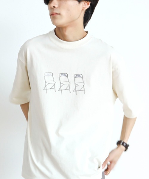 CRAFT STANDARD BOUTIQUE(クラフトスタンダードブティック)の「CHAIR TEE(Tシャツ/カットソー・レディース・チャコールグレー/アイボリー/オフホワイト・L/M/XL)」の3枚目の写真