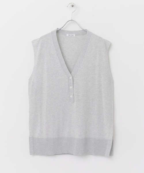 FORK&SPOON(フォークアンドスプーン)の「『洗濯可』FORK&SPOON ヘンリーネックノースリーブニット(ニット/セーター・レディース・ネイビー/アイボリー/グレー系その他・1)」の14枚目の写真