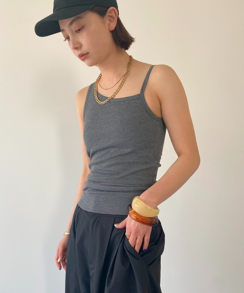 HANNE(アン)の「カップインアシンメトリータンク(Tシャツ/カットソー・レディース・ブラック/グレー/ベージュ・FREE)」の20枚目の写真