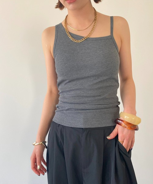 HANNE(アン)の「カップインアシンメトリータンク(Tシャツ/カットソー・レディース・ブラック/グレー/ベージュ・FREE)」の21枚目の写真