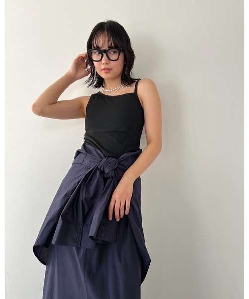 HANNE(アン)の「カップインアシンメトリータンク(Tシャツ/カットソー・レディース・ブラック/グレー/ベージュ・FREE)」の12枚目の写真