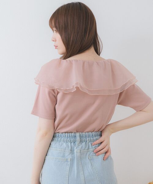 cen.オーガンジーカットソー　新品未使用 セール】オーガンジー襟半袖CT（Tシャツ/カットソー）｜ems