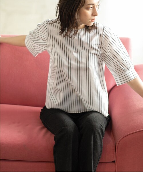 パフスリーブブラウス【UV/イージーケア/洗濯機洗い可】