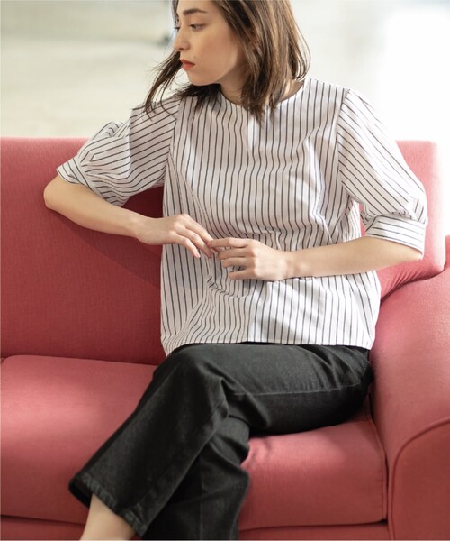 パフスリーブブラウス【UV/イージーケア/洗濯機洗い可】