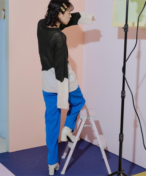 miette(ミエット)の「ニュアンスラインバイカラーニット(ニット/セーター・レディース・ブルー/ブラック/ピンク・FREE)」の15枚目の写真