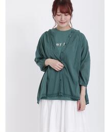 Samansa Mos2 | インドボイル七分袖ギャザーブラウス(シャツ/ブラウス)