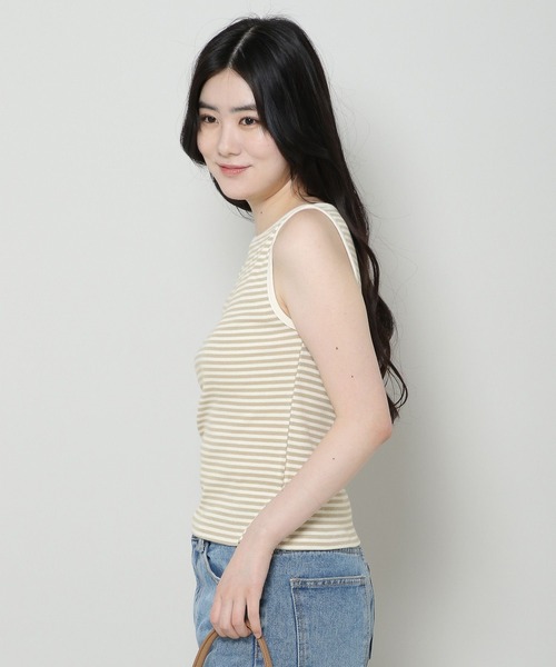 3.3 Field Trip （3.3フィールドトリップ）の「3.3 Field Trip／ボートネックノンスリブ 2965190（タンクトップ・レディース・ブラック/カーキ・FREE）」の6枚目の写真