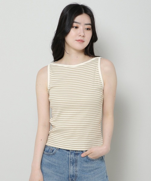 3.3 Field Trip （3.3フィールドトリップ）の「3.3 Field Trip／ボートネックノンスリブ 2965190（タンクトップ・レディース・ブラック/カーキ・FREE）」の7枚目の写真