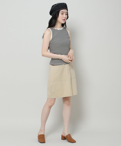 3.3 Field Trip （3.3フィールドトリップ）の「3.3 Field Trip／ボートネックノンスリブ 2965190（タンクトップ・レディース・ブラック/カーキ・FREE）」の8枚目の写真