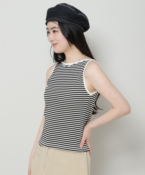 3.3 Field Trip （3.3フィールドトリップ）の「3.3 Field Trip／ボートネックノンスリブ 2965190（タンクトップ・レディース・ブラック/カーキ・FREE）」の12枚目の写真
