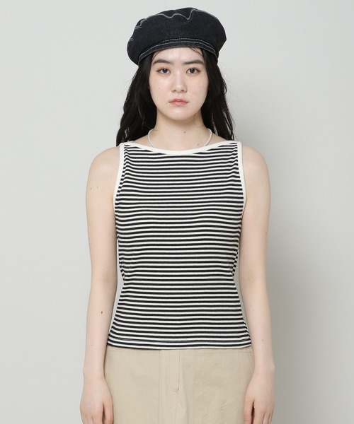 3.3 Field Trip （3.3フィールドトリップ）の「3.3 Field Trip／ボートネックノンスリブ 2965190（タンクトップ・レディース・ブラック/カーキ・FREE）」の15枚目の写真