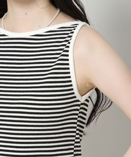 3.3 Field Trip （3.3フィールドトリップ）の「3.3 Field Trip／ボートネックノンスリブ 2965190（タンクトップ・レディース・ブラック/カーキ・FREE）」の18枚目の写真